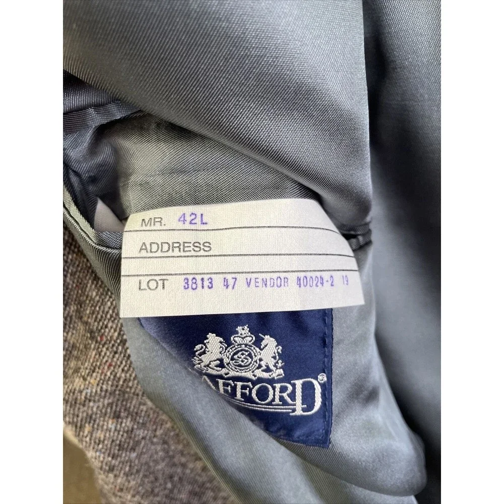 STAFFORD‎ MENS Vintage 42L BROWN 100% VIRGIN WOOL TWEED SPORT COAT BLAZER